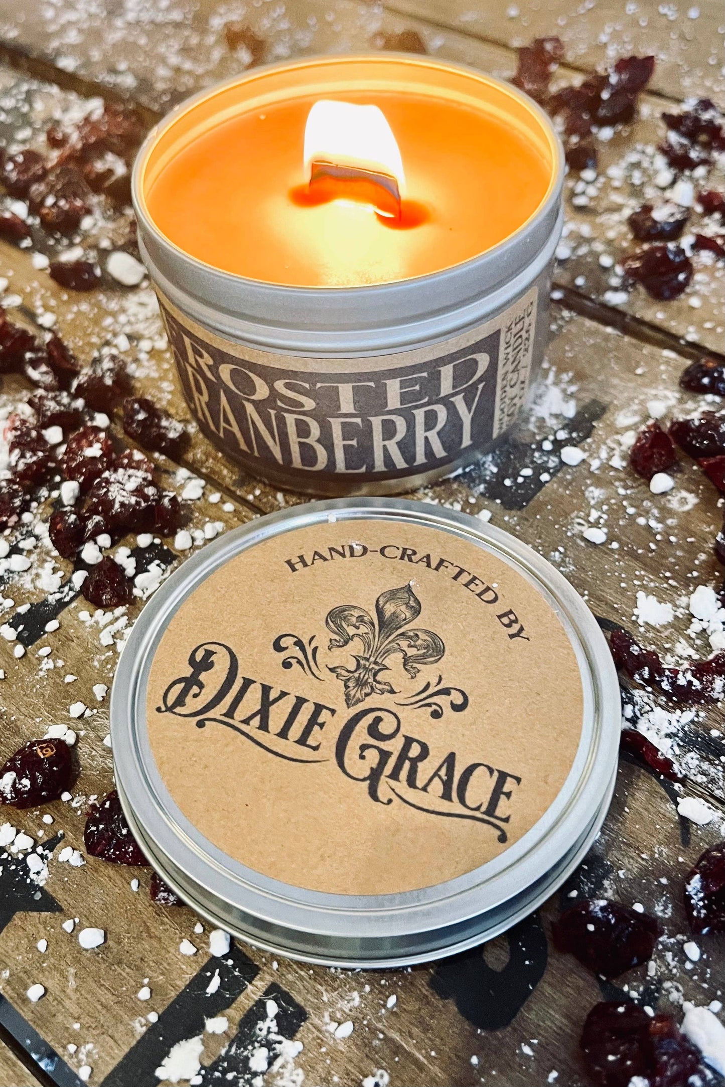 Frosted Cranberry - Wooden Wick Candle