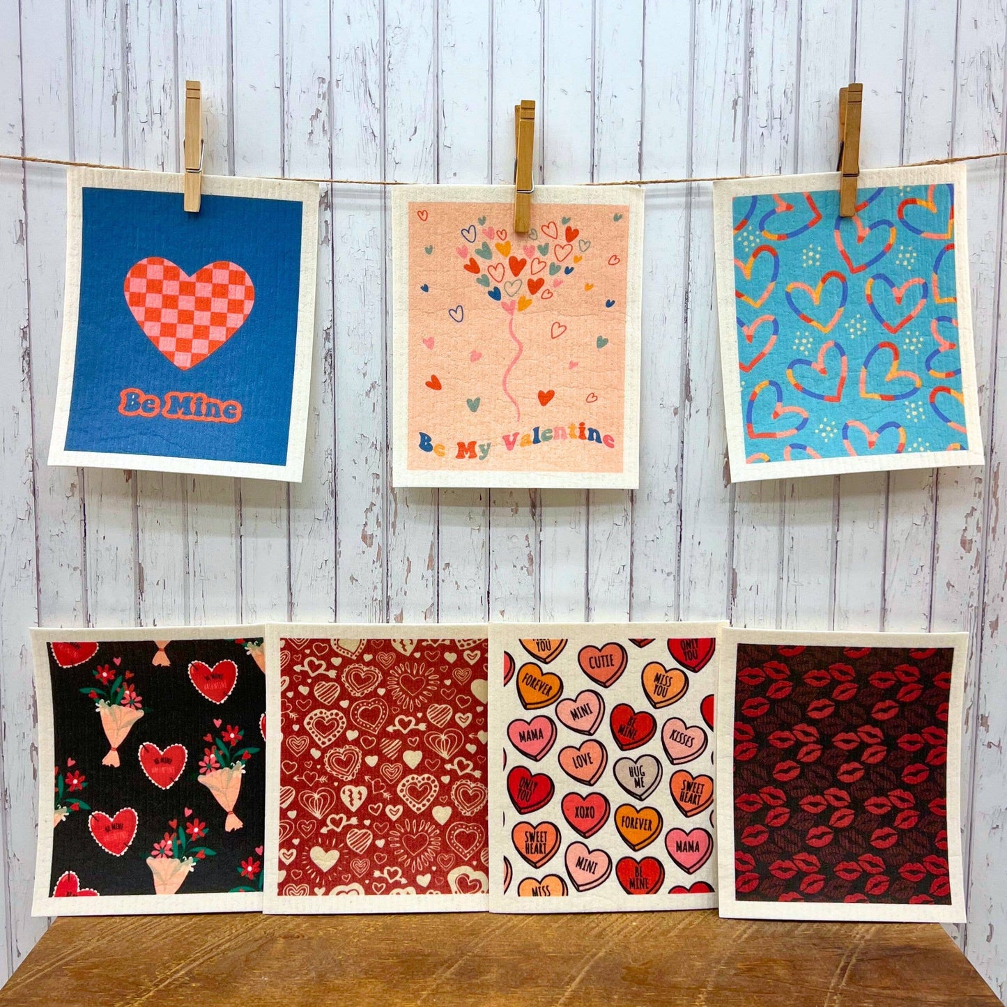 Heart Arrow Pattern Swedish Dishcloth - Valentines Day