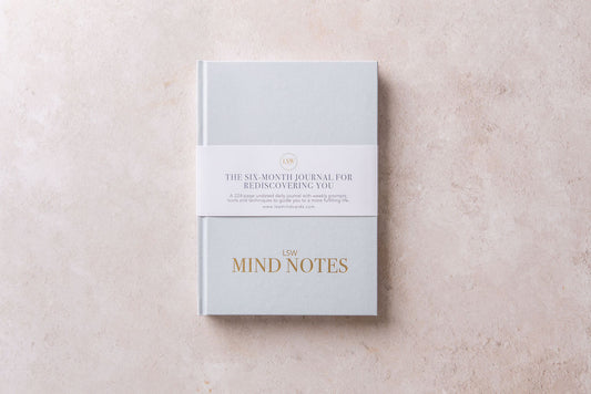 daily wellbeing, mindfulness, and gratitude journal light blue
