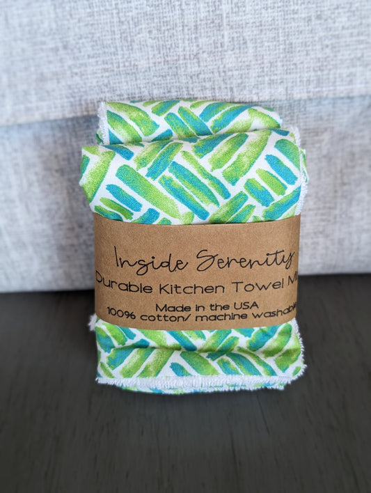 Mosaic green kitchen towel minis
